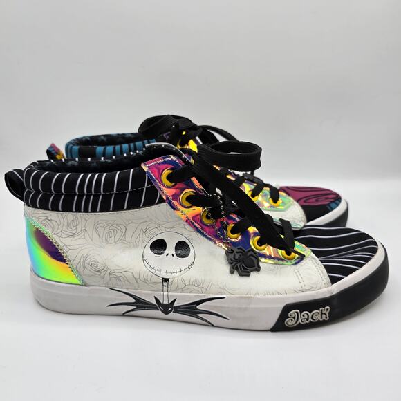 Disney Nightmare Before Christmas Jack & Sally holographic high top shoe women 9 - Picture 2 of 12